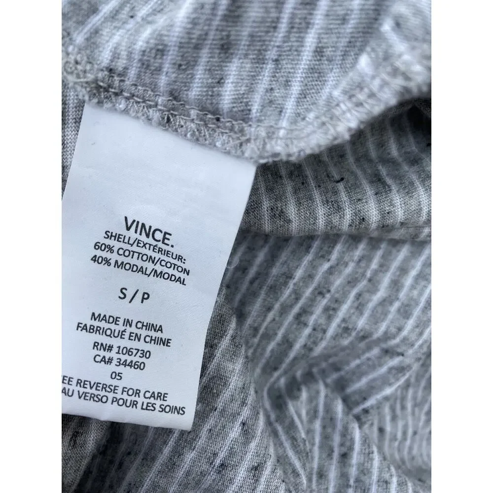 Vince top cotton sweater striped size S super soft crewneck basic long A000245